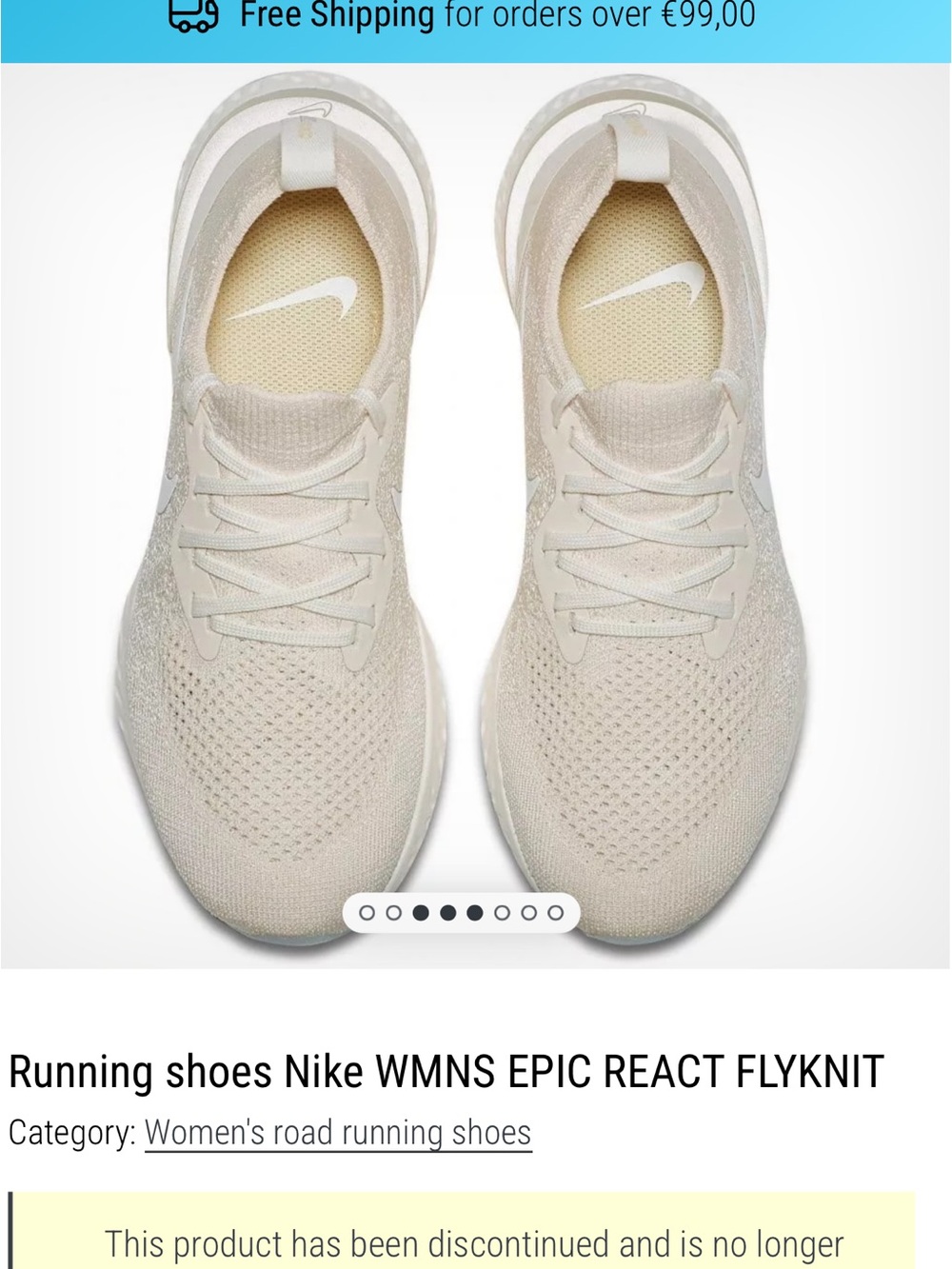 Nike Women's Epic React Flyknit Sneakers in Cream
